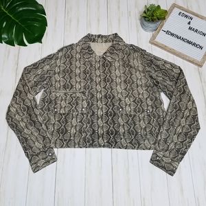Blank NYC Snake Print Moto Jacket